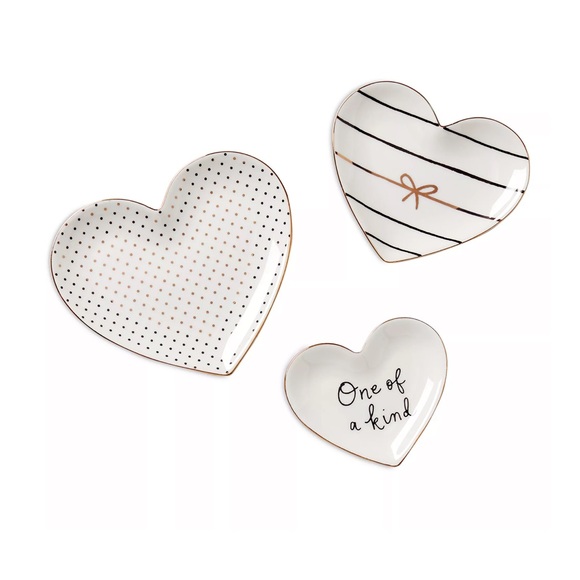 KATE SPADE • 3 Piece A Charmed Life Catch All Heart Dish Set - Picture 2 of 3